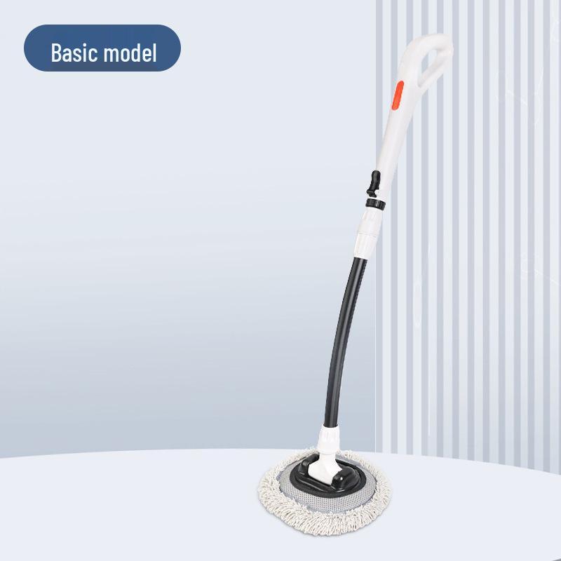 Mop Retrátil para Lavagem de Carro com Haste de Três Seções e Escova de Chenille - Cabo Curvado Conjunto de Ferramentas para Enceramento