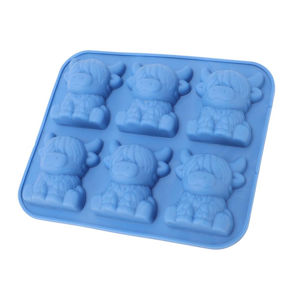 Ice Cube Mold 3D Highland Cow Soft Silicone Ice Cube Tray Fun Animal Mold for Dessert Craft Candle Soap