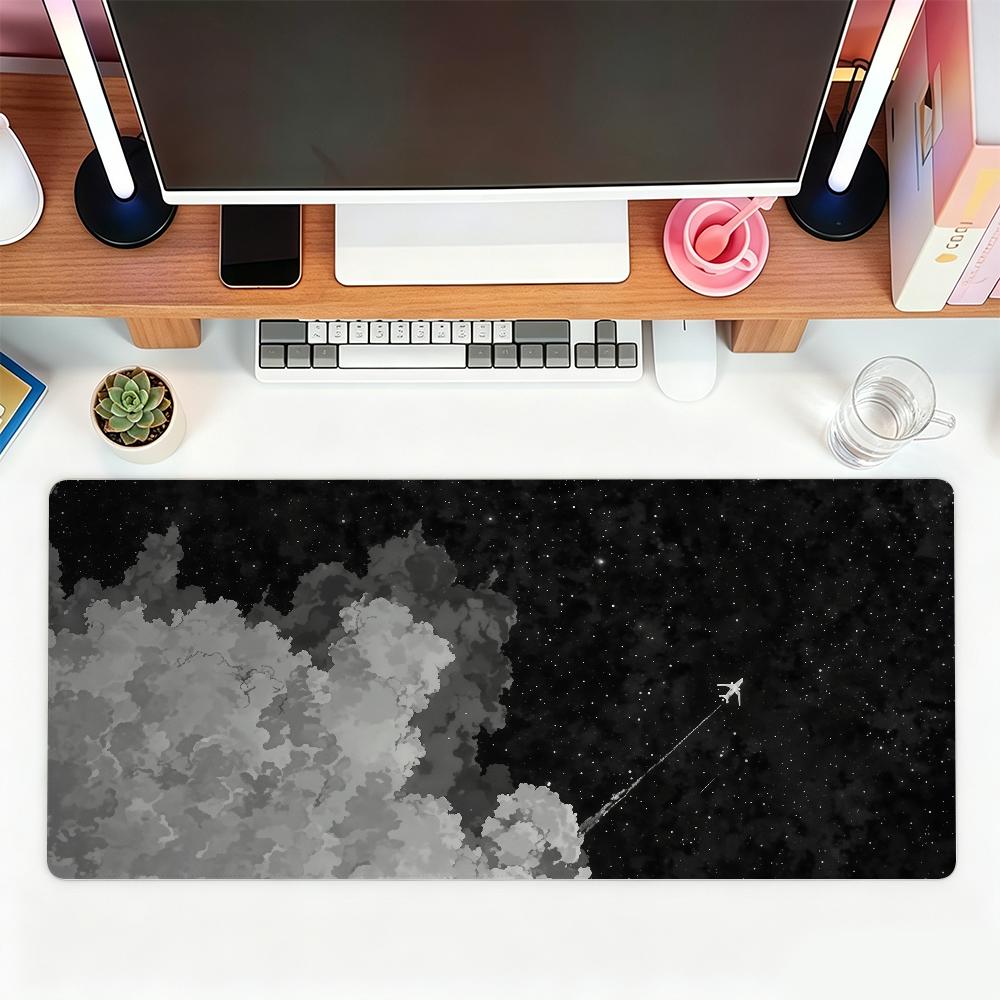 Moonlight Cloud Scenery Xxl Desk Mat Dark Sky Landscape Waterproof Rubber Office Mousepad