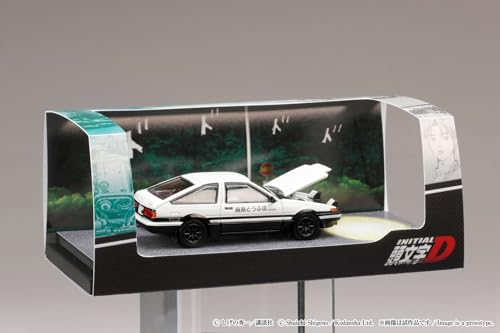 HJ64 1/64 Toyota Sprinter Trueno GT APEX (AE86) / Initial D Engine Model with Wataru Akiyama Finished Product
