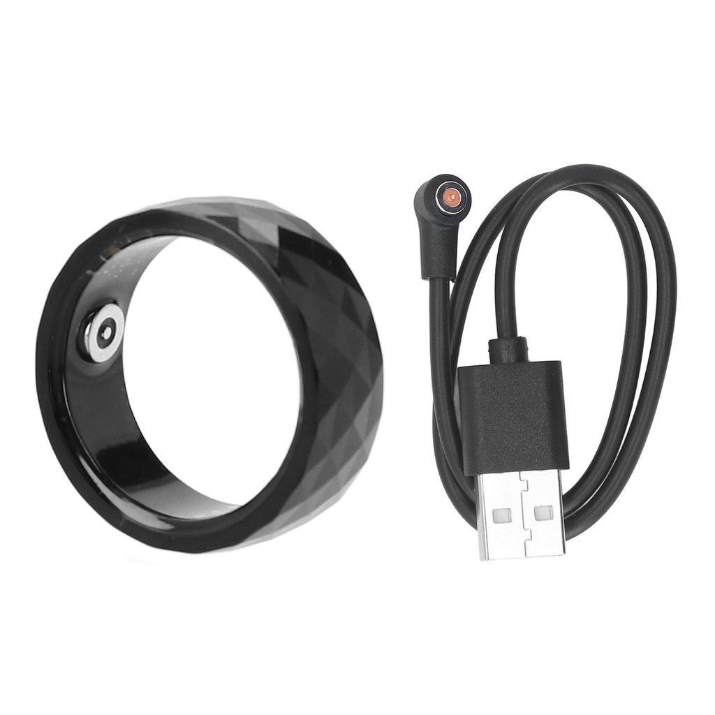 Smart Ring Waterproof Step Counting Multiple Sport Modes Long Battery Life for LuckRing App Black