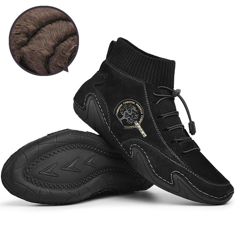 Męskie buty retro skórzane skórzane gumowe podeszwy ręcznie robione buty skórzane męskie ręcznie robione skórzane wzory wygodne miękkie skarpetki botki