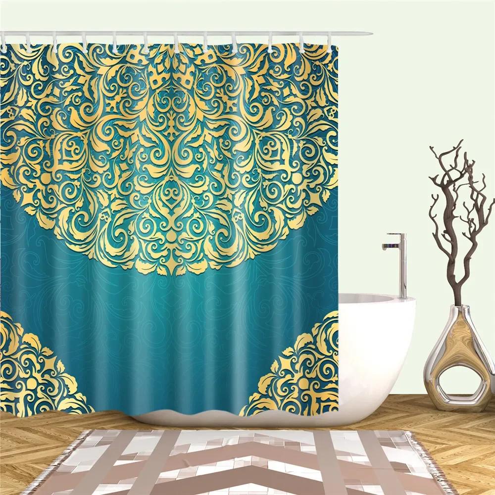 Abstract Geometric Stripes Printing Shower Curtains Home Hotel Bathroom Decoration Bath Curtains Waterproof Bathroom Curtains