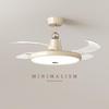 2025 Cream Wabi-Sabi Mid-Century Ceiling Fan Light, Silent High Airflow for Living Rooms & Restaurants