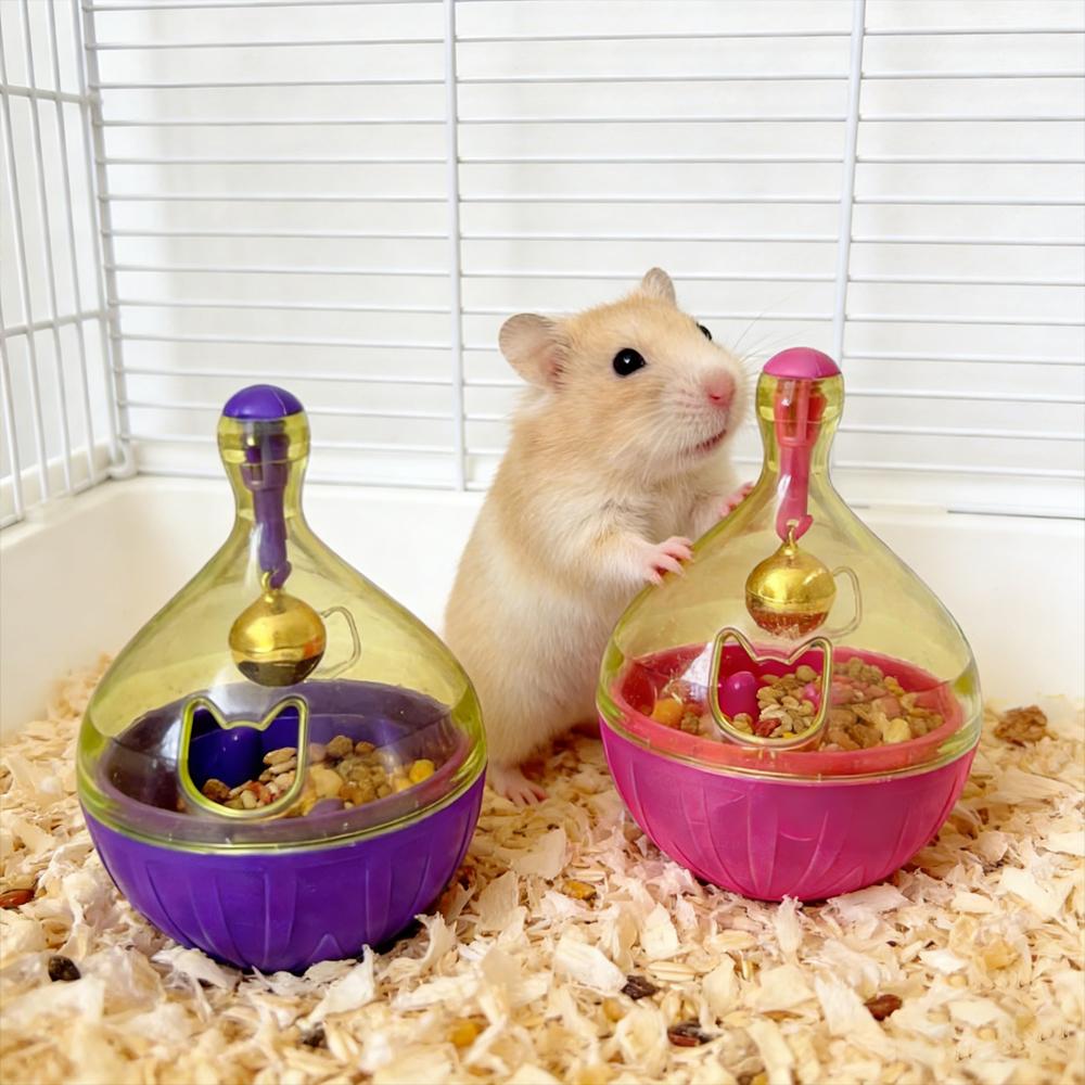 1 PC Parrot Bird Hamster Tumbler Toy Treat Dispenser Bell Foraging Puzzle Feeder Enrichment Boredom Relief Interactive Ball Toys