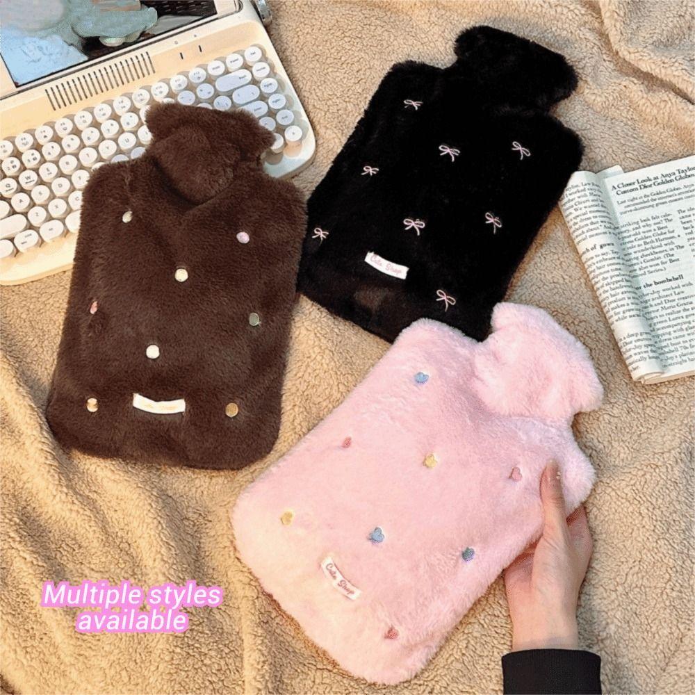 2000ML Hot Water Bottle Plush Belly Warmer Portable Hand Warmer Winter