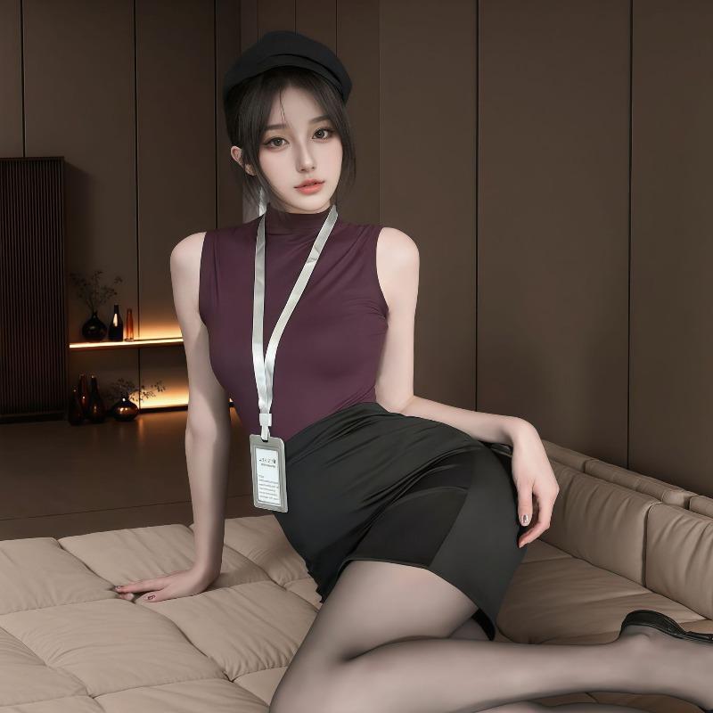 Flower month astringent erotic underwear pure secretary hip skirt flight attendant uniform free qn erotic underwear fun female abstinence