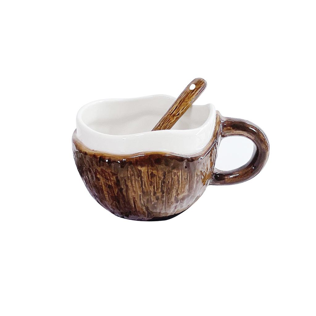 Personal Coconut Coffee Cups Ceramics Irregular Oatmeal Breakfast Water Cup Mug Mugs Ceramic Coffeeware Kitchen Dining Bar Home