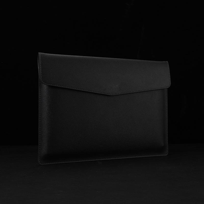 A4 Large Capacity Waterproof Leather Document Bag with Magnetic Buckle