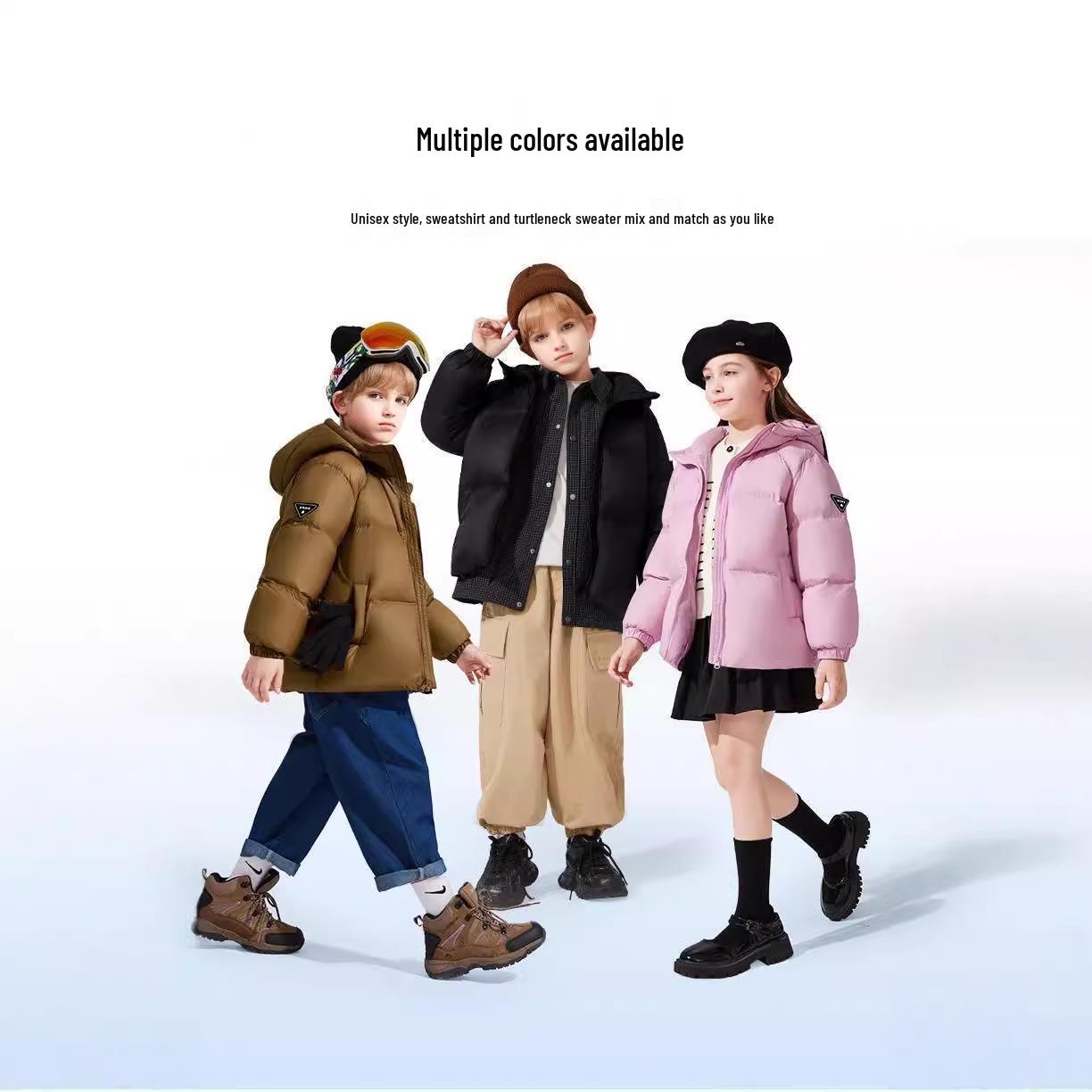 

Influencer Style Kid s Winter Down Jacket 2024: Three-Proof, 90% White Duck Down, Warm, Versatile Puffer Coat. 110 cm