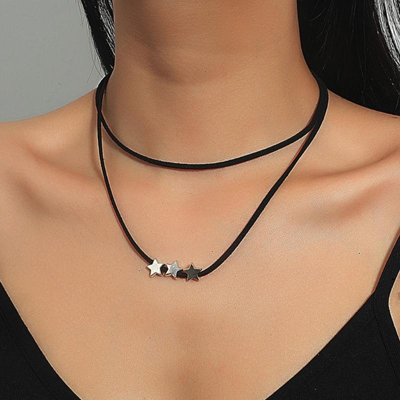 Gold Silver Color Dragonflies Flower Heart Star Pendant Necklace Long Rope Statement Necklace Jewelry Gift for Women