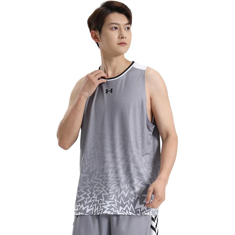 Under Armour Loose Running Moisture-Wicking Breathable Quick-Dry Sleeveless Tank Top Men Tops Gray 24500108-011