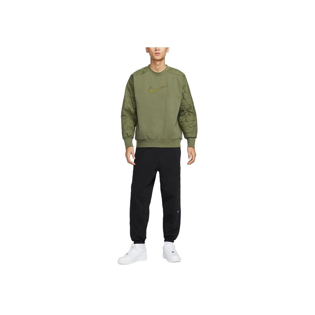 Nike Dri-FIT Standard Issue Fleece Panel Schnelltrocknendes Basketball-Rundhals-Sweatshirt für Herren sweatshirt Medium-Olive FN2668222