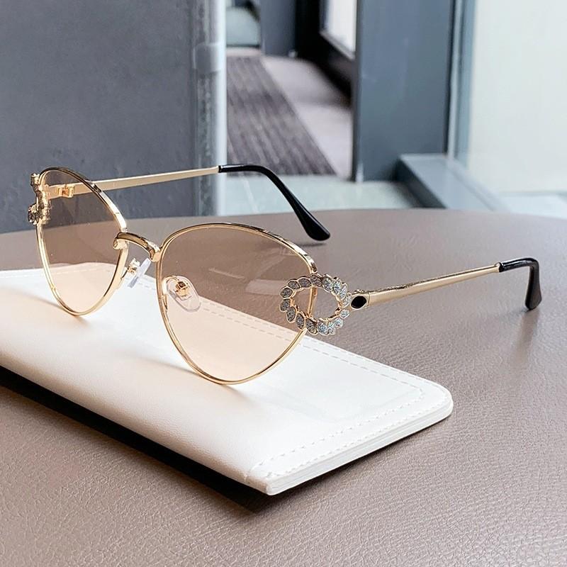 Womens Cat Eye Metal Sunglasses With Pc Lenses And Uv400 For Summer Outings