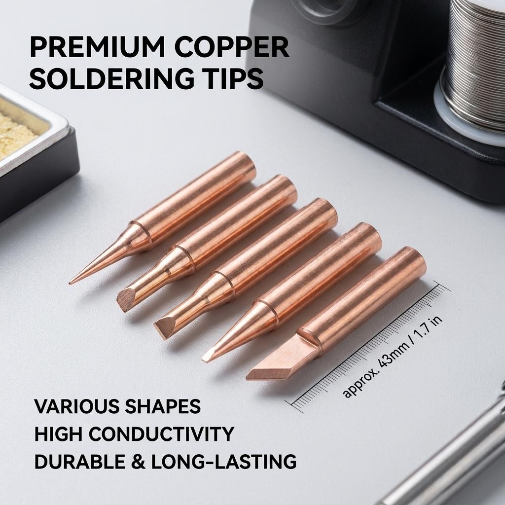 5PCS 900M Soldering Iron Head Set Copper Electric Soldering Iron Tip Inside Hot Bare for DIY Craft And Electronic Repair