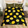 Lemon Duvet Cover Girls Boys Kids Botanical Lemon Pattern Comforter Cover Tropical Fruit Room Decorative Bedding Set With Zipper