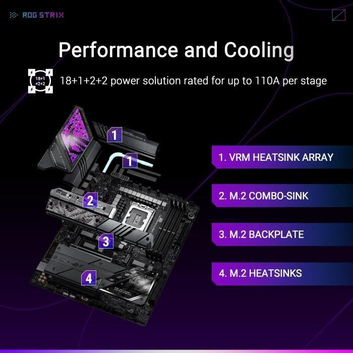 Carte mère - asus - strix z890-e gaming wifi - wi-fi intégré - lga1851 - atx