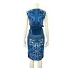 GRAXIA Cabaret Midi Scarf Front Size L Dress, Dress, Sleeveless, Print, Elegant, Buttons, Knee-Length, Women's, White,
