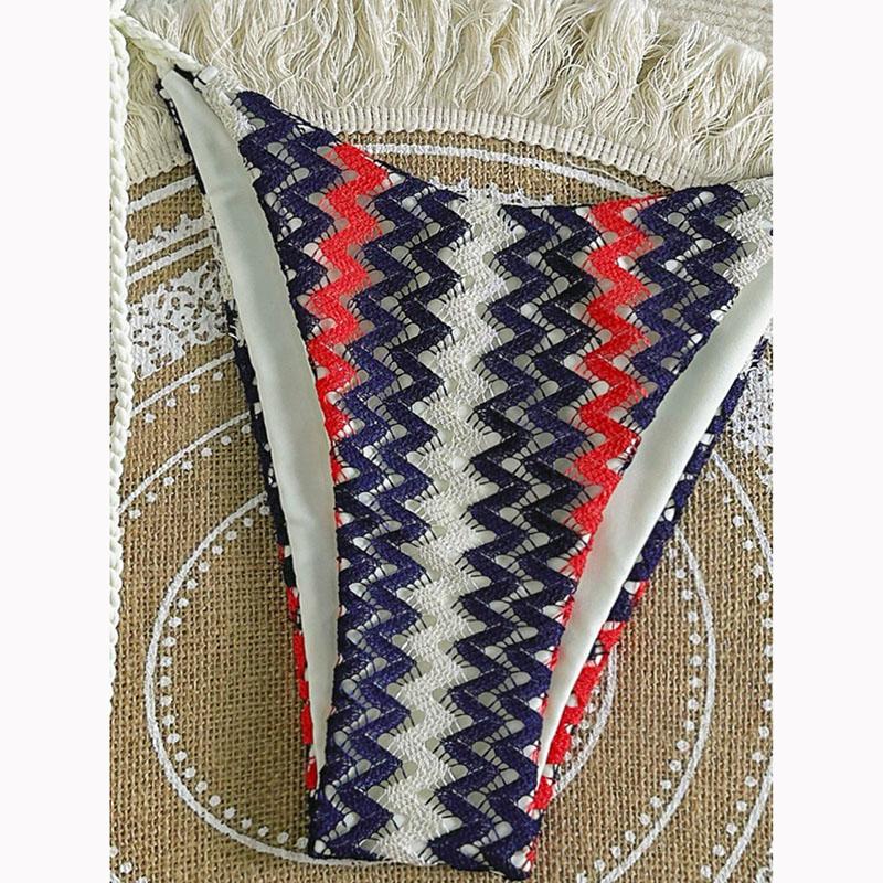 Micro Bikini Damen Handgefertigt Häkelstrick Bademode Neckholder Badeanzug Badeanzug Biquini String Zweiteiliges Bikini-Set