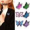 Cardigan Brooch Women Enamel Butterfly Design Healing Ribbon Pin Dripping