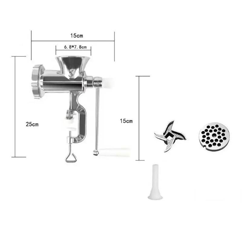 

Регулируемая сверхмощная мясорубка, ручная ручная кухонная мясорубка для лапши, наполнитель для колбас, машина для изготовления пасты, фруктов, говядины