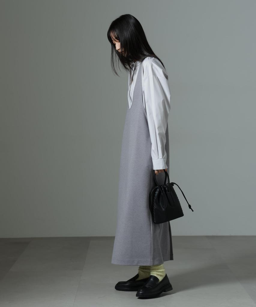 Nano Universe Crew Neck Jumper Size F Women's 2-Way Skirt, Gray, 020, 673-4219342