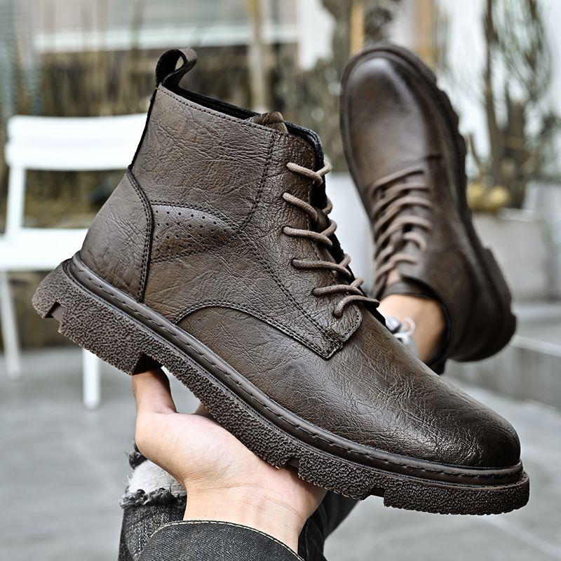 Men's Leather Martin Boots High Top Work Boots