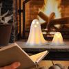 3Pcs Light Up Ghosts For Indoor Halloween Decorations Battery Powered White Mini Ghost Figurines With LED For Spooky Halloween