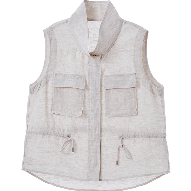 

Betu Women s Lyocell Linen Drawstring Waist Vest M