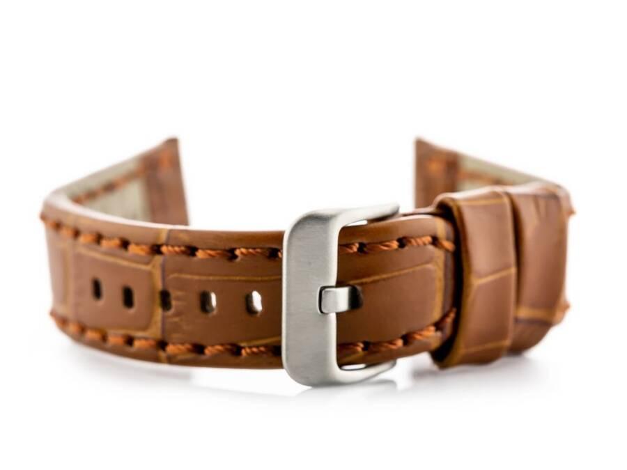 Leren Horlogeband W49 - Camel - 22Mm
