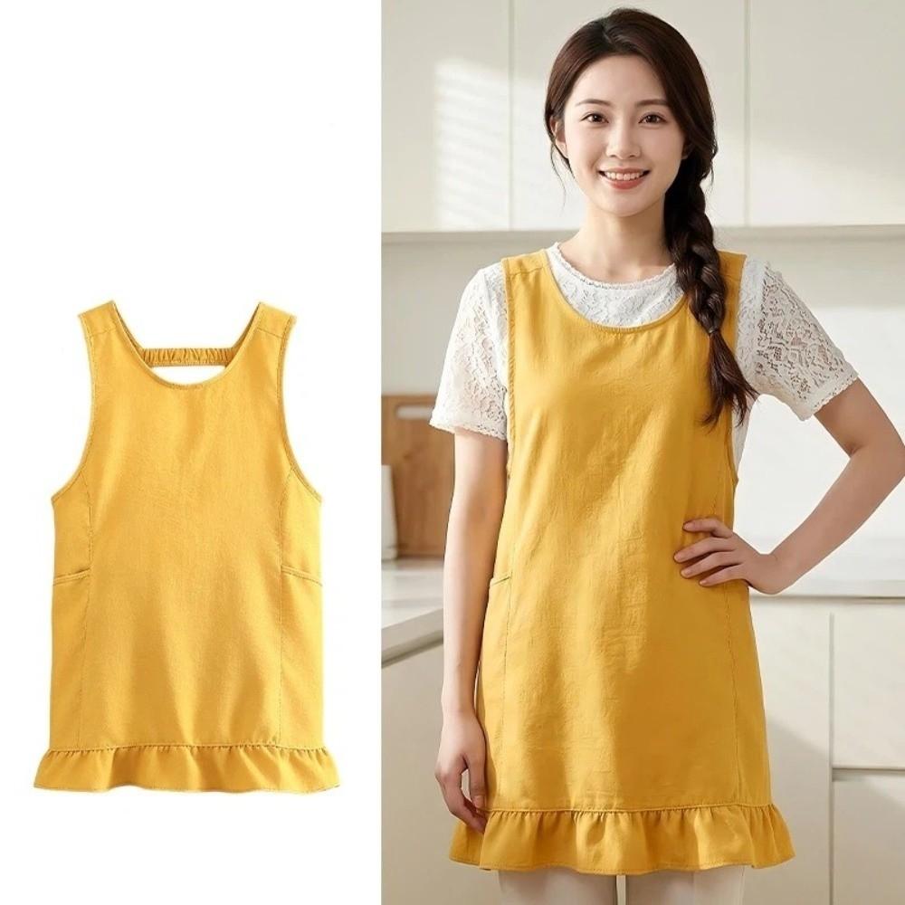 with Pocket Cooking Apron Stain-Resistant Baking Apron Portable Kitchen Apron BBQ