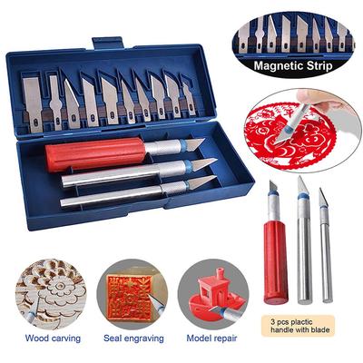 13-teiliges Aluminiumlegierung Schnitzmesser Werkzeugset - Perfekt für Papierschnitt, Handarbeit & Modellbau Schnitzmesser Präzisionsklingen