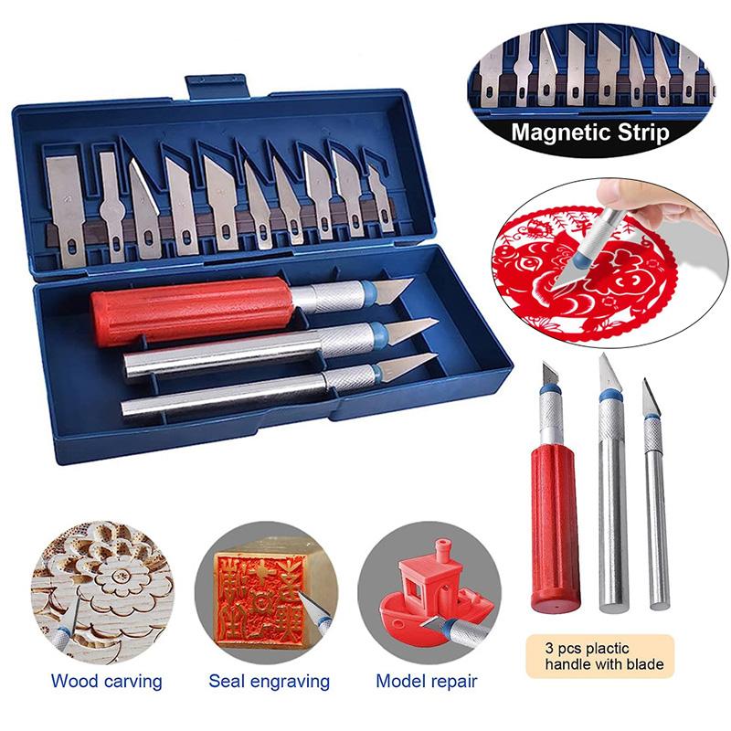 13pcs Aluminum Alloy Carving Knife Tool Set - Perfect For Paper-cut, Handcraft & Model Making Carving Knives Precision Blades