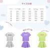Short Sleeve Culotte Summer Top and Bottom Gray 160 [Rolanko] Children's Clothes, Girls' Setup, T-Shirt, Skirt, Girls' Clothes, Sportswear, Jersey,