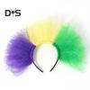 Mardi Gras Glitter Headband for Women Carnival Hairband Costume Accessories Mesh Hair Clip Headpiece for Women Children