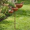 Vintage Iron 3-Tier Metal Bird Bath Ground Stakes Bird Water Dispenser  Lawn Decor