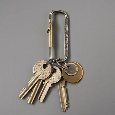 Candy Design Works KENDRICK Brass/Chrome Keyring Carabiner Hand Japan FS