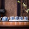 2025 Silver-Plated Ceramic Gongfu Tea Set with Teapot and Cups in Gift Box