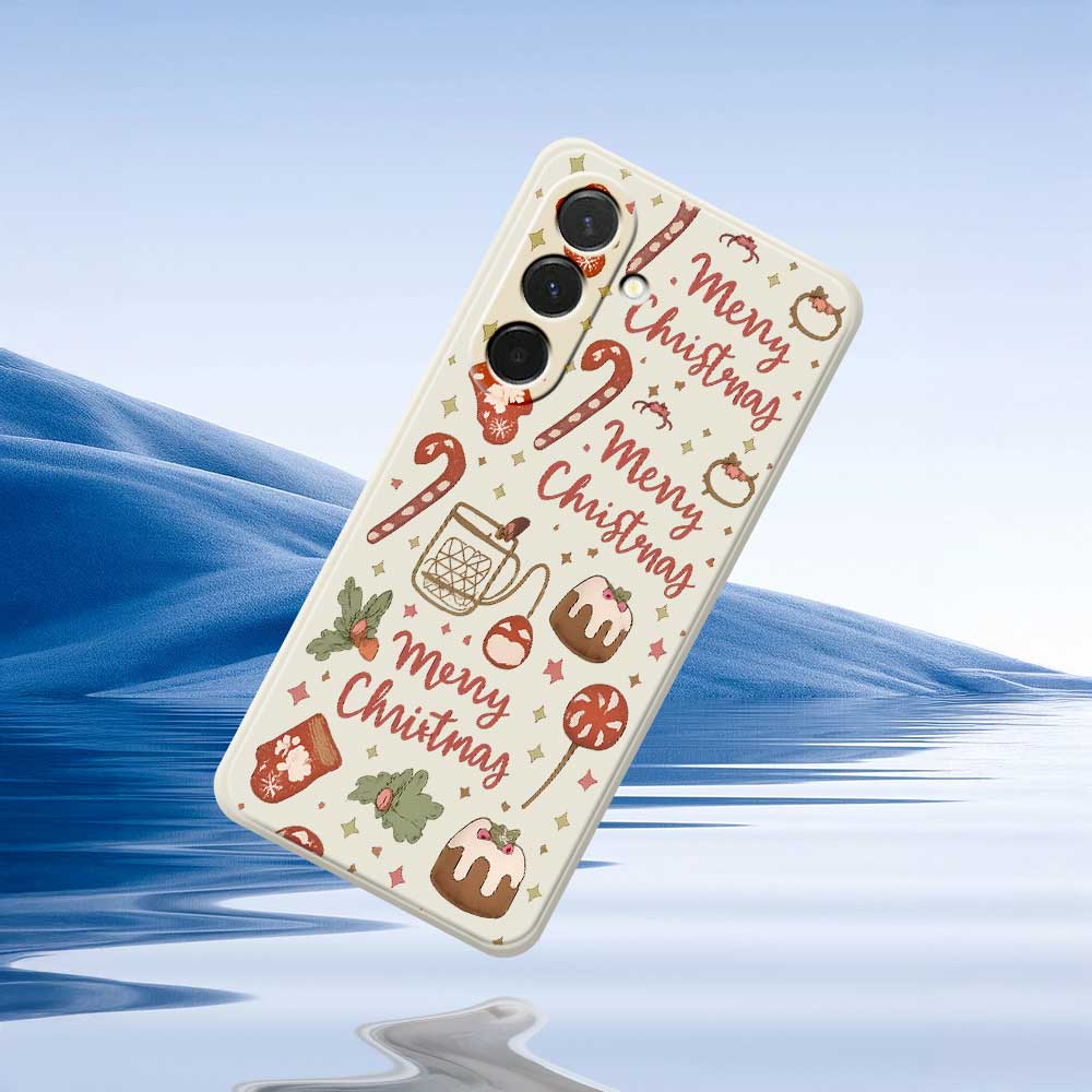 Für Samsung Galaxy A36 5G Hülle Frohe Weihnachten Musterdruck Gerade Kante TPU Handy-Rückseite