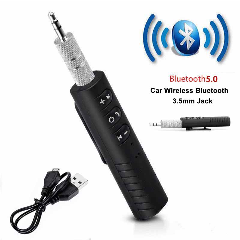 Car Wireless Bluetooth 5.0 Receiver Transmitter Adapter 3.5mm Jack Car Music Audio Aux Headphone Reciever Handsfree Accessory