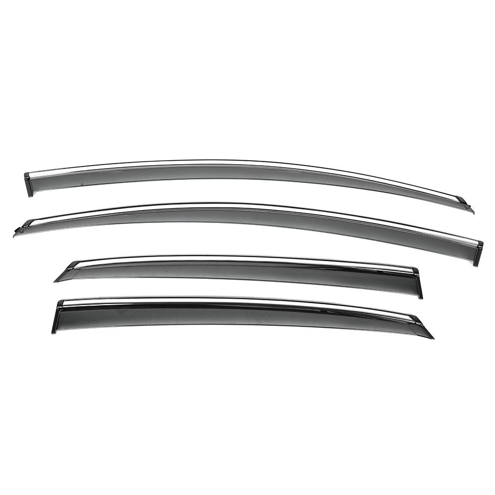 4pcs Side Window Visors Sun Rain Guard Vent Deflectors Fit for Nissan Sylphy 12 15 (Smoked)