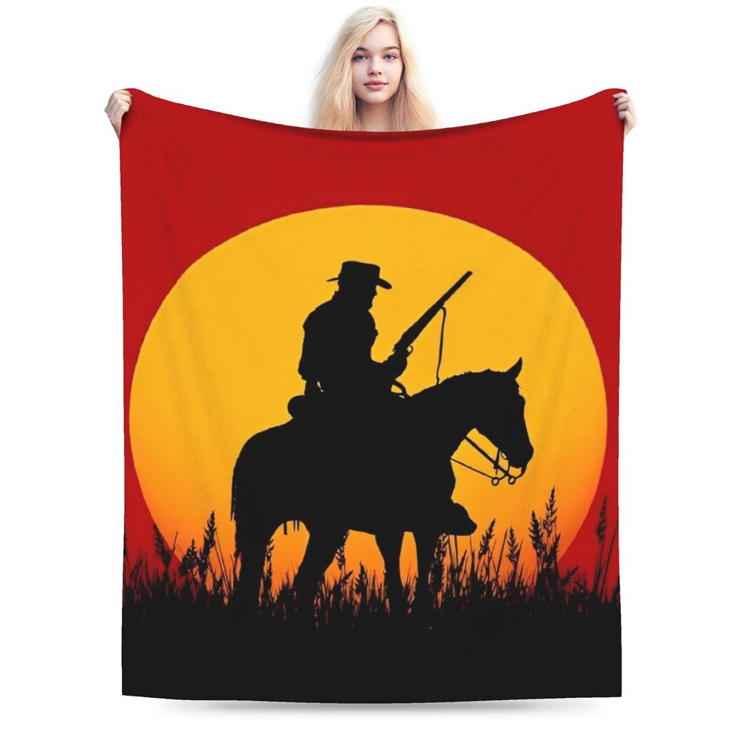 Arthur Morgan Baby Mädchen Gestrickte Decke Flanell RDR2 Spiel Super Warme Überwurfdecke für Draußen Reisen Schlafzimmer Steppdecke