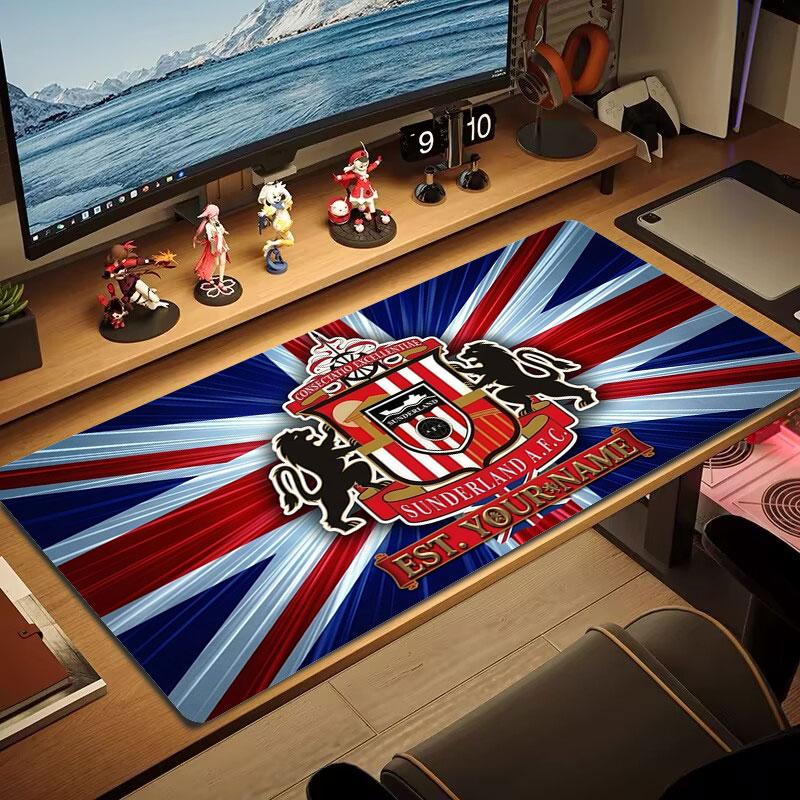 Sunderland A.F Custom Name Large Size Mouse Pad Large Gaming Table Cushion Non-slip Laptop Tablet Big Mousepad XXL Mat Mini PC Playmat With Lock Edge