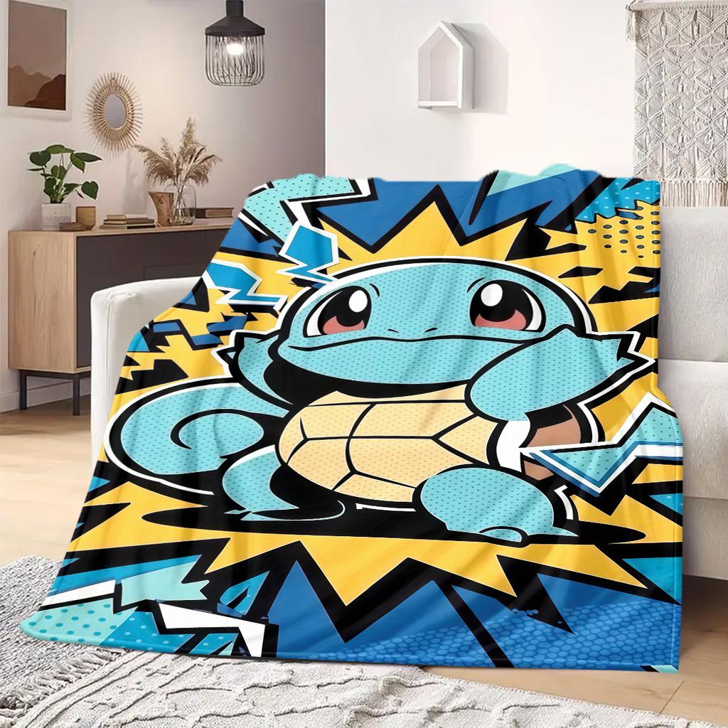PokeMon Anime Print Blanket Warm  Comfortable Flannel Blanket Suitable for Bedrooms, Sofas, Beds, Chairs, Picnics, Travel