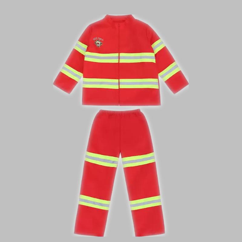 Children's Firefighter Costume for Kindergarten Role Play and Performance