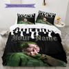 Billie Eilish Custom Name Pattern Bedding,Quilt Set Quilt Cover Pillowcase Home Birthday Gift(1 * Duvet Cover + 2 * Pillowcase, Without Core)