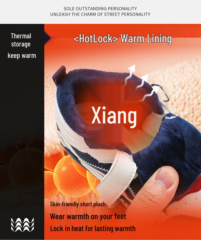 Mark Fairwhale 2025 Winter Non-Slip, Warm Cotton Shoes for Teens - Shock Absorbing, Breathable, Plus Velvet Sports Shoes for Kids.