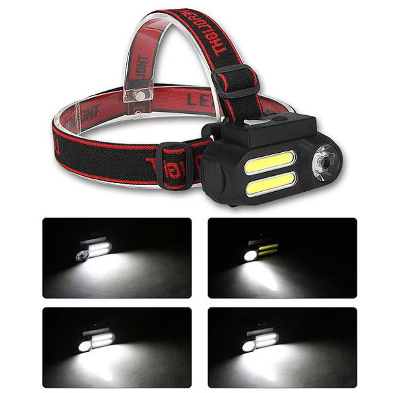 Portable USB Rechargeable Waterproof COB Headlight for Outdoor Use