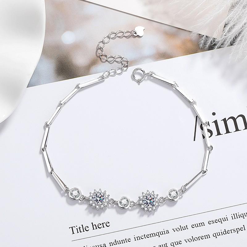Zwei Karat Prinzessschliff Simulierter Moissanit Armband - Vielseitiger Damen-Beadschmuck
