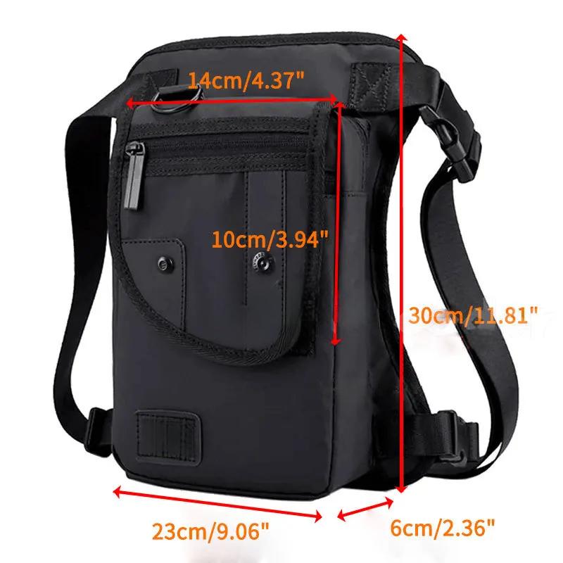 Nylon/Canvas Men Drop Leg Bag Waist Pack Hip Bum Belt Casual Shoulder Leg Bag Motorcycle Riding Thigh Bag